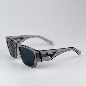 Prada PR10ZSF 16Z70B BRAND NEW Sunglasses Transparent Asphalt Grey Square Unisex